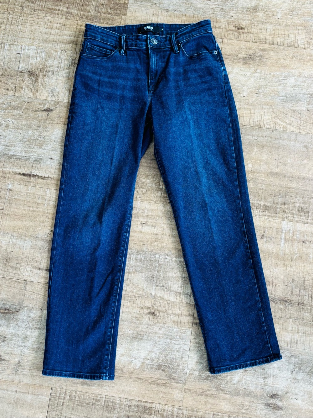 Hudson LA denim mid rise straight leg dark wash size 6 (14" waist x 27" inseam)